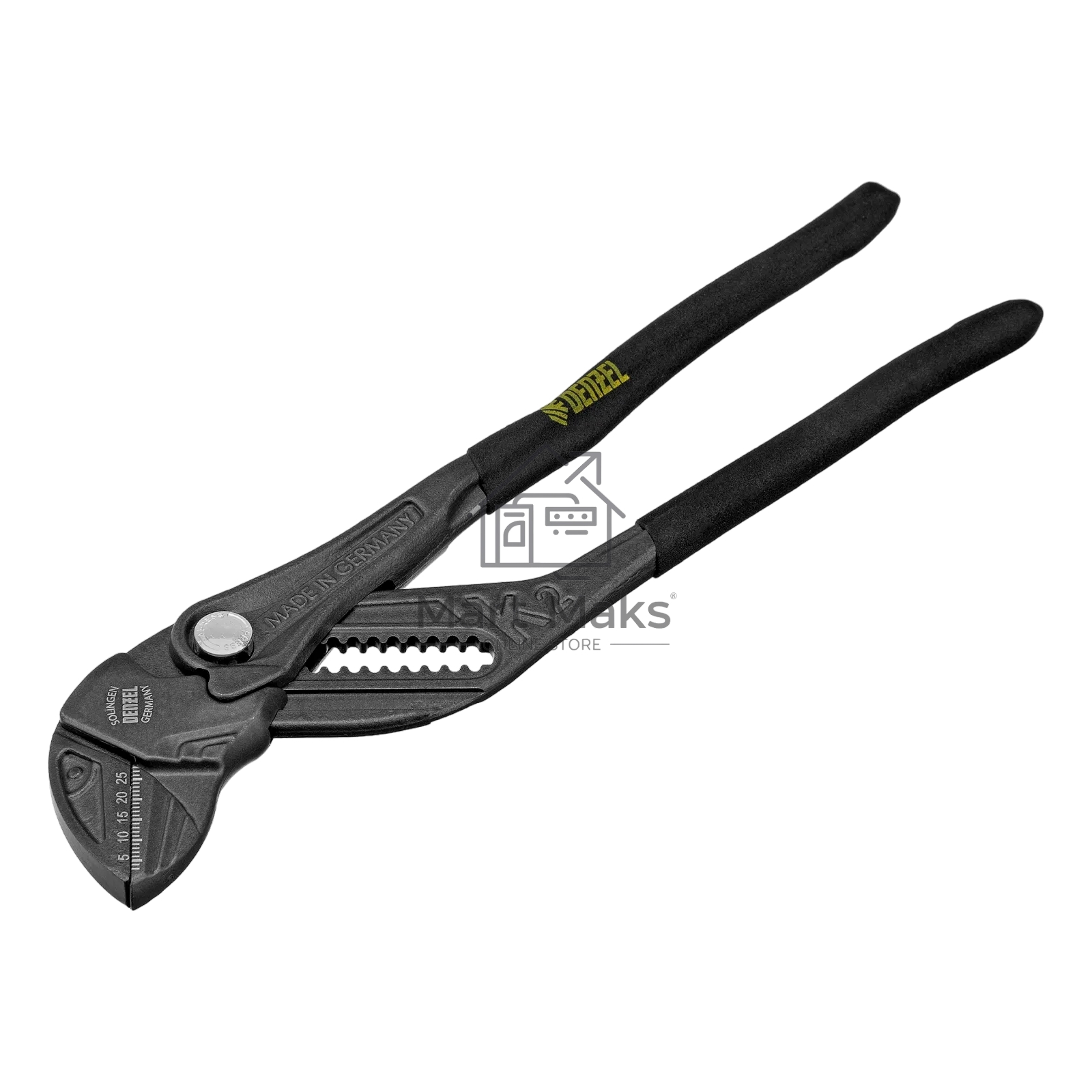 Клещи переставные Denzel кнопочный механизм, обливные рукоятки, сантехнические, 250 мм