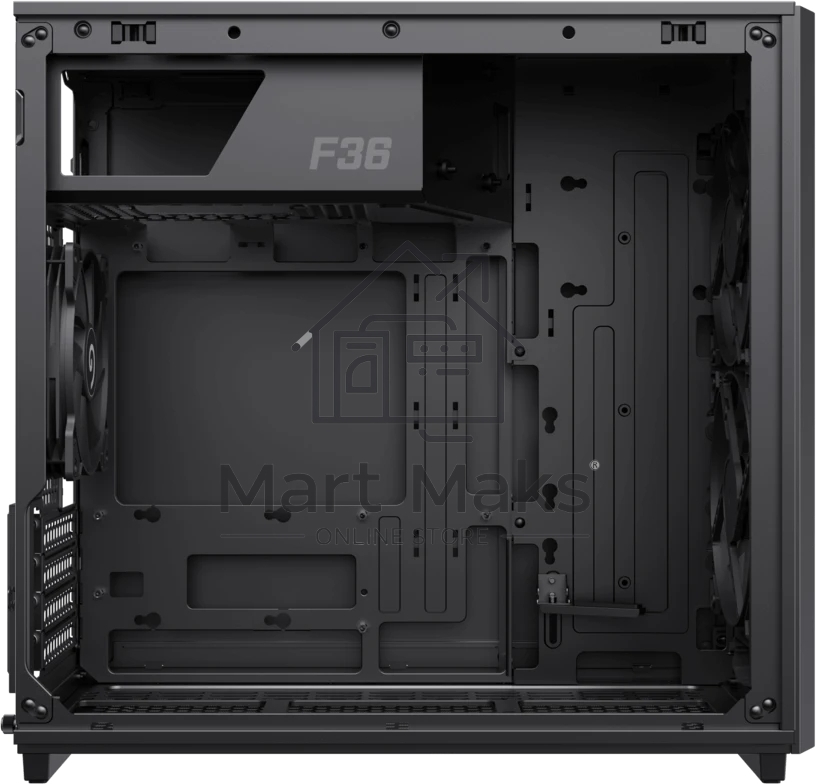 Компьютерный корпус без БП GameMax F36 Dark (Midi Tower, ATX, Графит, 1*USB Type-C, 3*120мм)