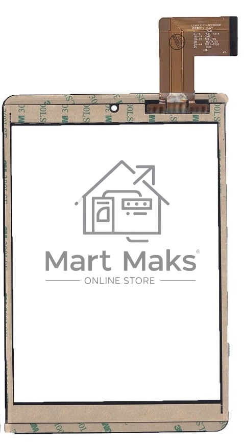 Сенсорное стекло (тачскрин) C196131F1-FPC808DR. черное