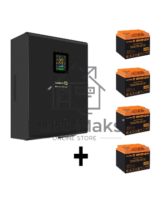 Комплект источника бесперебойного питания Exegate EX296003RUS + батарея 45Aч EX285666RUS 4шт (инвертор, синус, для котла, настенный) ExeGate FineSine SX-3000.LCD.AVR.2SH.T <3000VA/2100W, чистая синусоида, цветной LCD-дисплей, AVR, 2*Schuko+клеммы, линейно