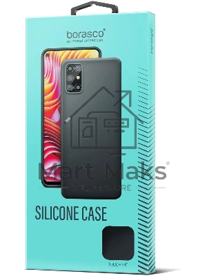 Чехол (клип-кейс) BORASCO Silicone Case, для Apple iPhone 13, черный (матовый) [40441]
