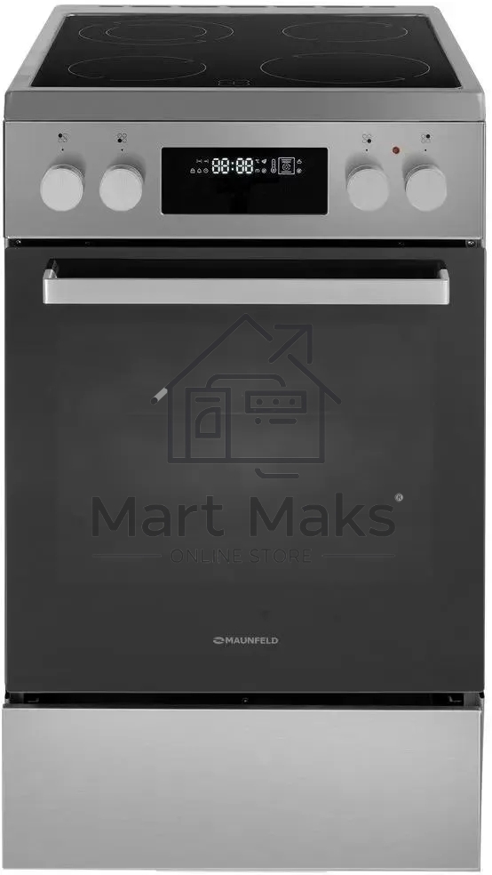 Плита электрическая Maunfeld MEC511CS09TD серебристый, конфорок 4 шт, духовка 59 л, 50 см x 85 см x 60 см