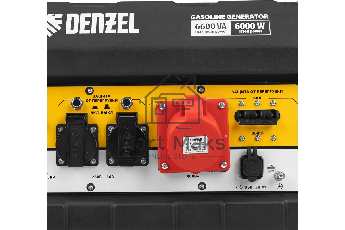Электрогенератор бензиновый Denzel PS 80 E-3, 6.5 кВт, 85 дБ, 87 кг