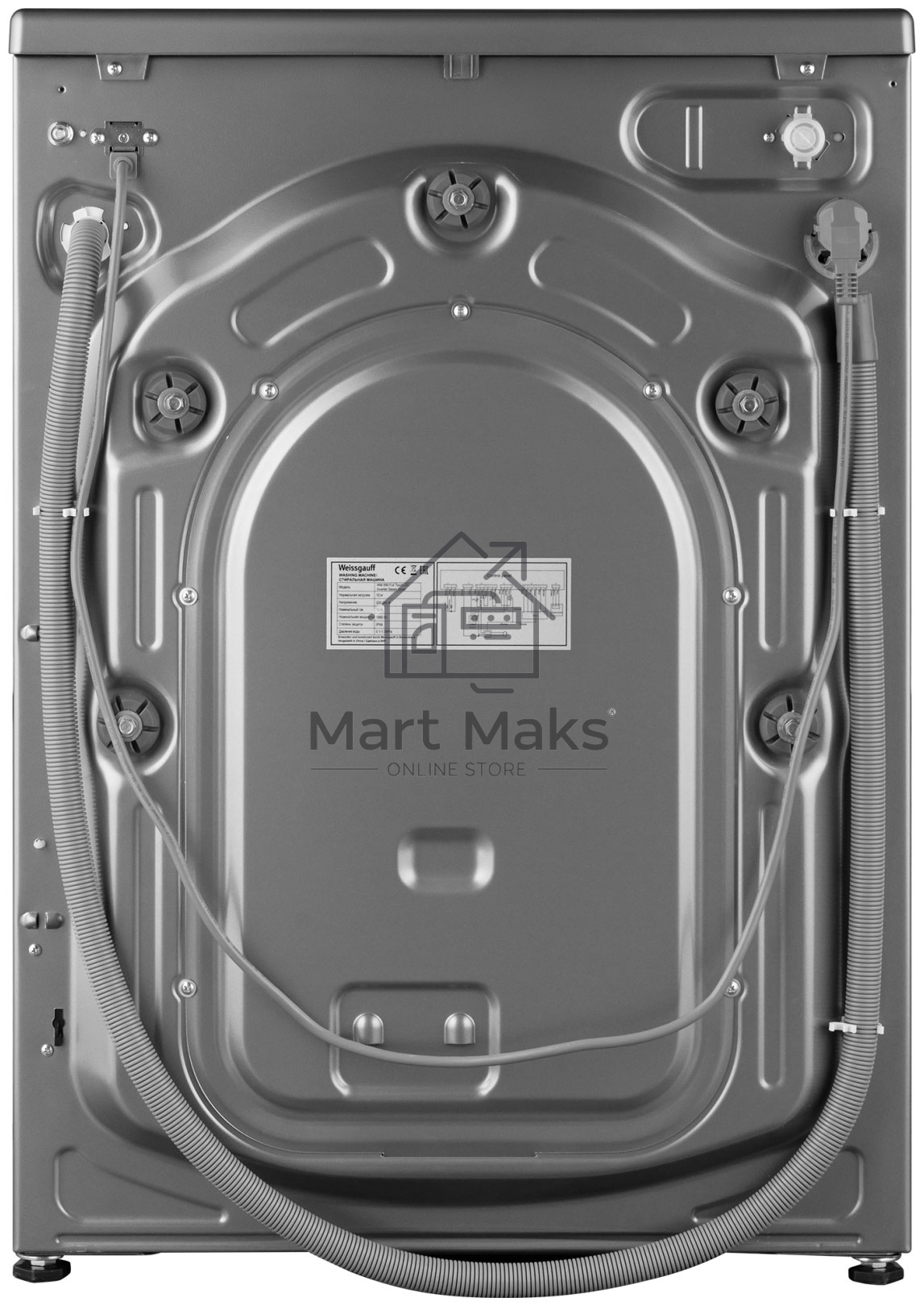 Стиральная машина Weissgauff WM 998 Full Touch DC Inverter Steam Silver серебристая, загрузка фронтальная 12кг, 1200 об/мин., класс: A+++