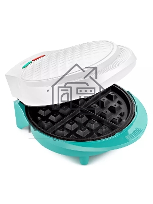 Вафельница Kitfort КТ-1667 1000Вт белый/бирюзовый