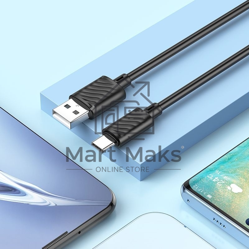 Кабель Hoco X88 Gratified TYPE-C USB (m)-USB Type-C (m) 1м черный