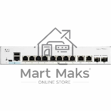 Коммутатор Cisco C1300-8T-E-2G, 8×1 Гбит/с + 2×1 Гбит/с Combo (RJ45/SFP), управляемый