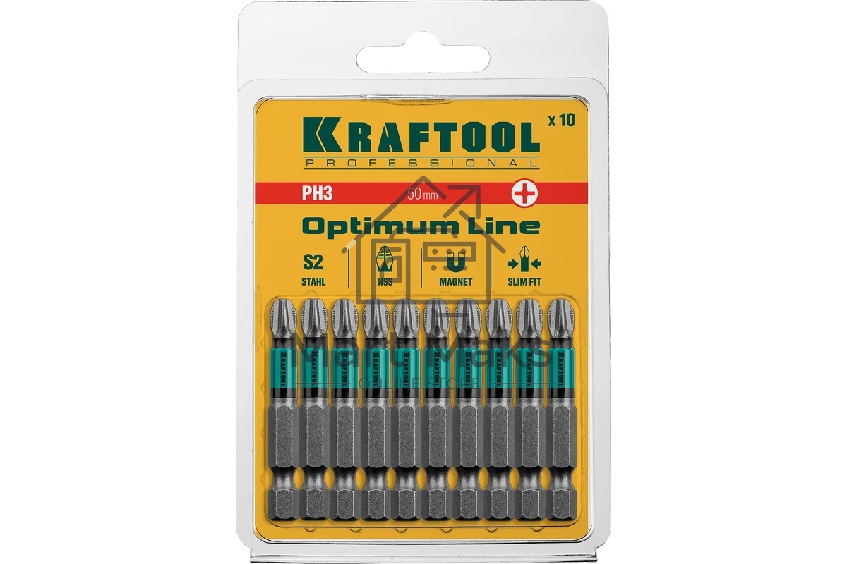 Биты KRAFTOOL Optimum Line, PH3, 50 мм, тип хвостовика E 1/4