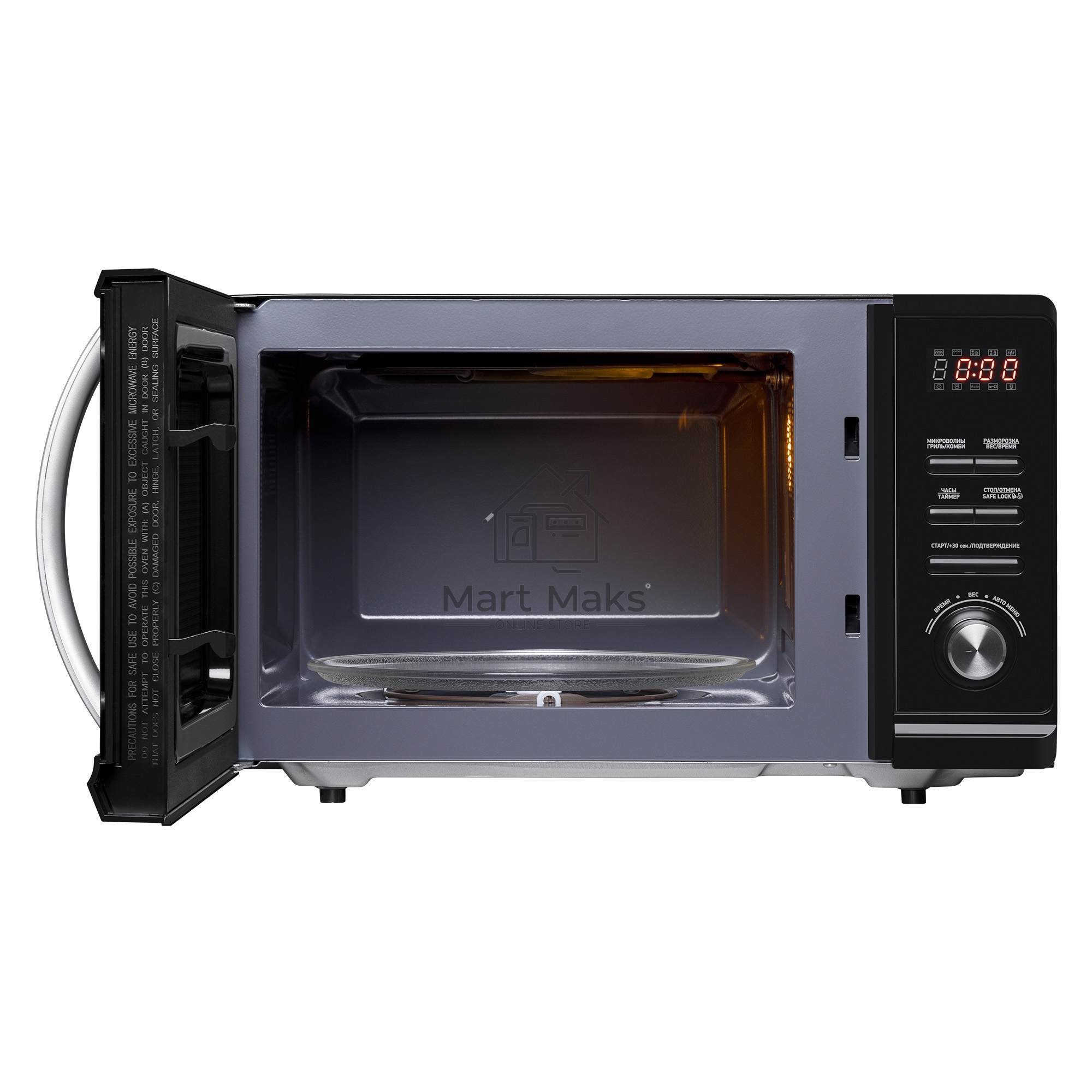 Микроволновая печь BBK 23MWG-851T/B черный, 23 л, 800 Вт, поворотный механизм/кнопки