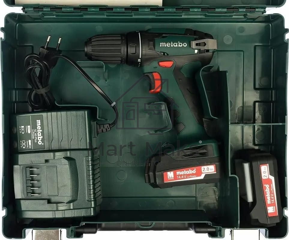 Дрель-шуруповерт Metabo BS 14.4 Li 602206540, Аккумуляторный, 14,4В, 2 АКБ, Кейс