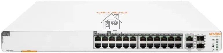 Коммутатор HPE Instant On 1960 24PoE+ 370W, 24×1 Гбит/с PoE+ + 4×10 Гбит/с SFP+, настраиваемый