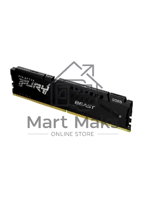 Оперативная память Kingston Fury Beast, DDR5, 8GB (1x8GB), 5600MHz, CL36, DIMM, с радиатором, черный