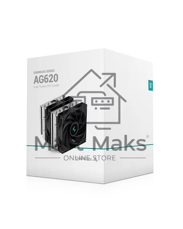 Кулер для процессора DEEPCOOL AG620 черный, 120 мм, алюминий/медь, 1850 об/мин, 29.4 дБ, 4 pin, 260 Вт, 157 мм