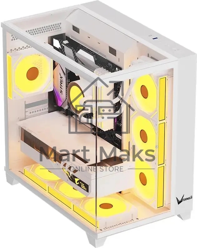 Компьютерный корпус Aerocool / Formula Crystal Z9 белый без БП ATX 7x120mm 2xUSB3.0 audio bott PSU