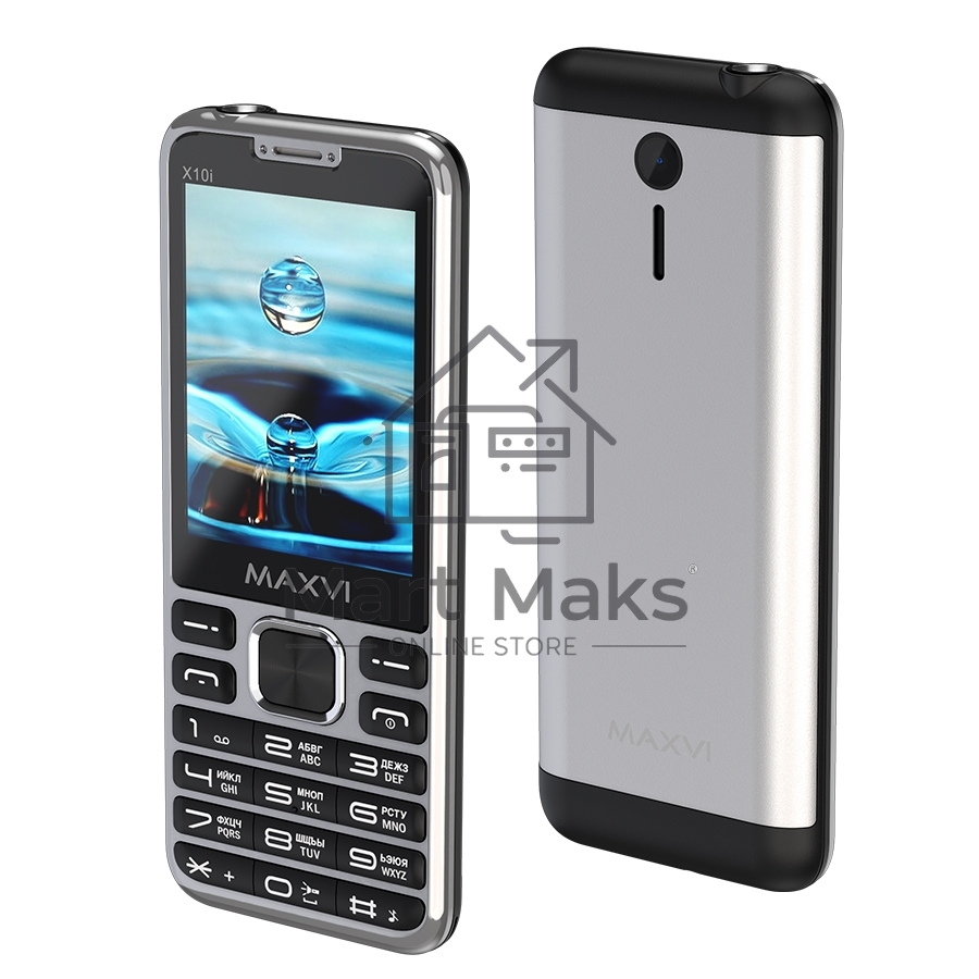 Мобильный телефон Maxvi X10i серебристый металлик