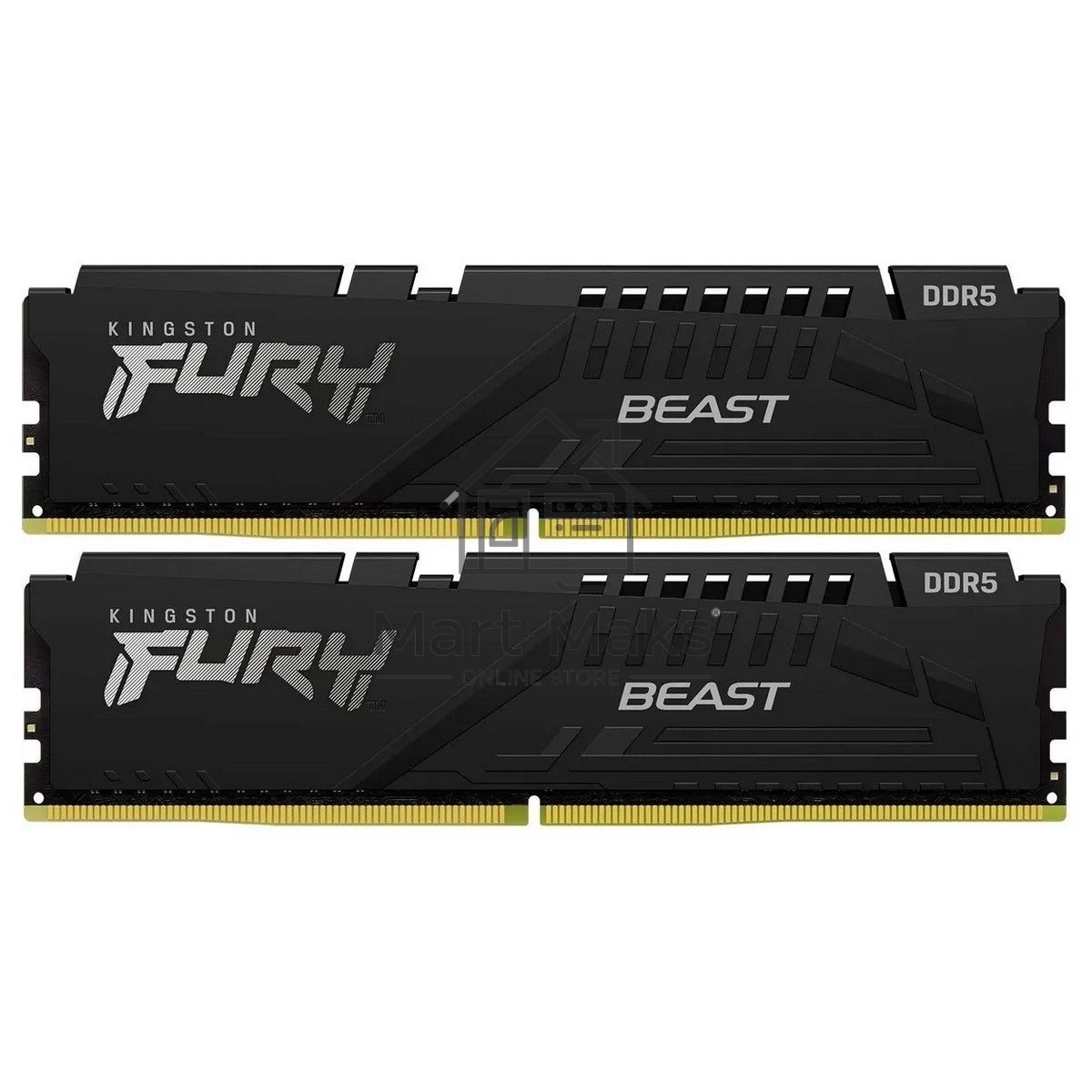 Комплект модулей памяти Kingston 64GB DDR5 6000 DIMM CL30 FURY Beast Black XMP Non-ECC Unbuffered DIMM (Kit of 2) 2RX8 30-36-36 1.4V 288-pin 16Gbit