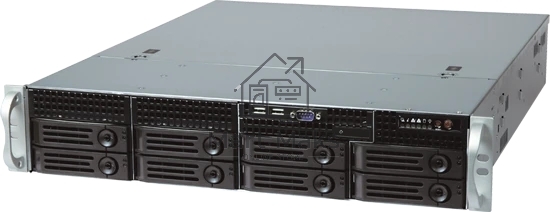 Серверный корпус 2U chassis; ATX CS-R25-42P, Micro-ATX, Mini-ITX MBs; 8-port 12 Gbps SAS/ SATA to SAS BP; 8 x 3.5'' hsb + 2 x 3.5
