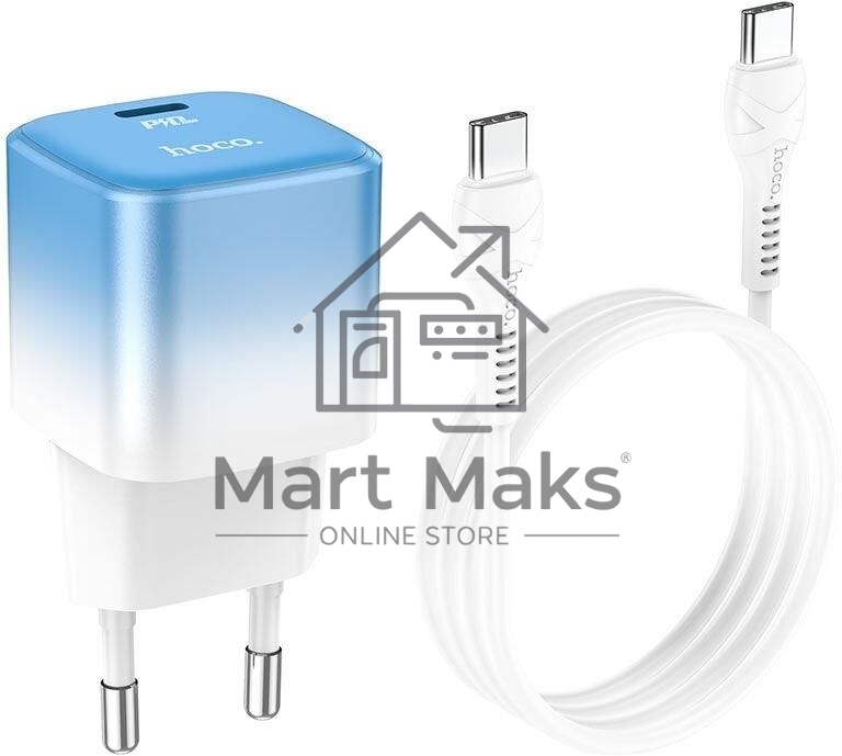 Сетевое зарядное устройство HOCO C101Aaa 1Type-C PD 20W, Blue Ice