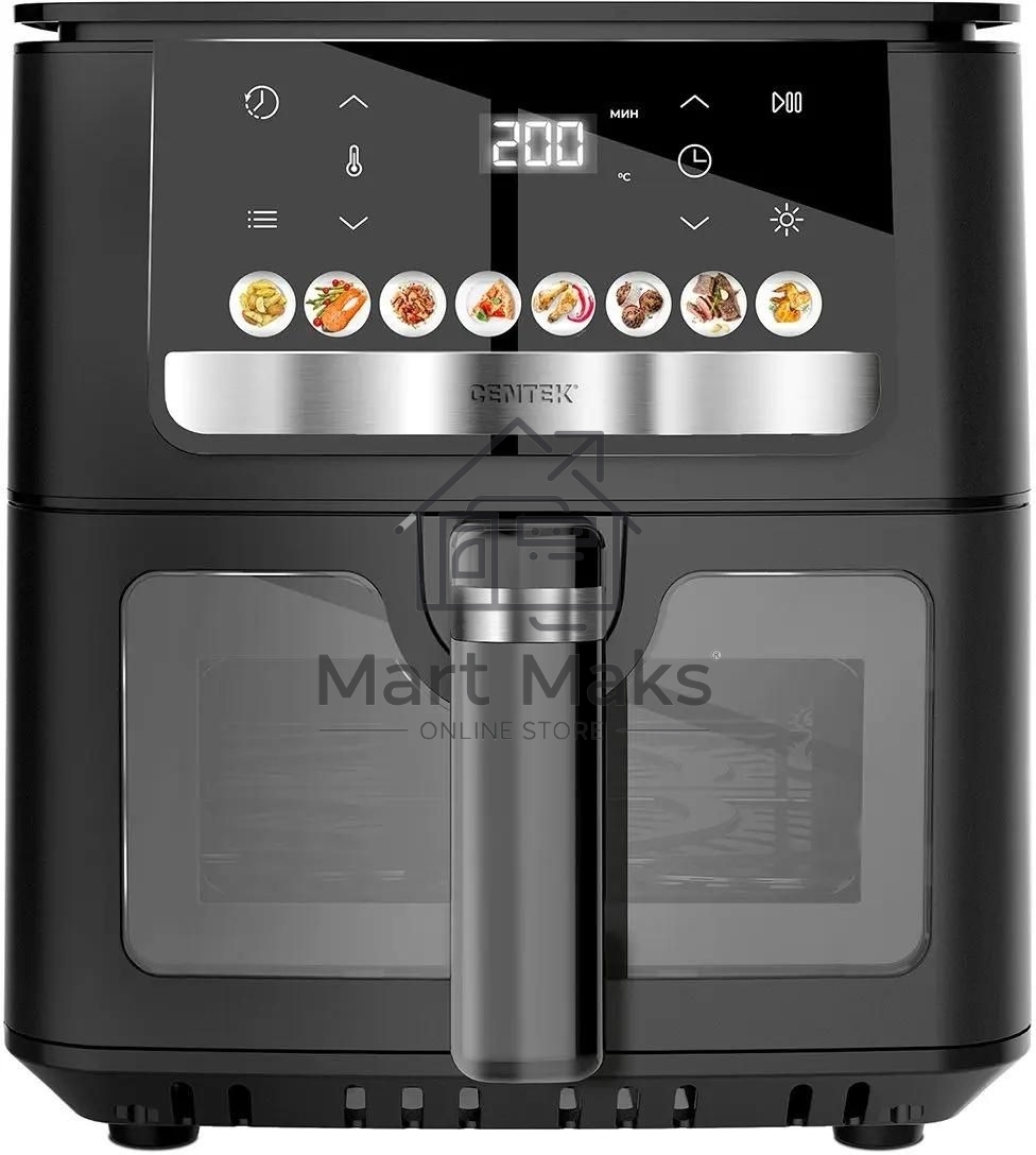 Аэрогриль Centek CT-3104 черный, 1900 Вт, 9 л, сенсор, 8 программ