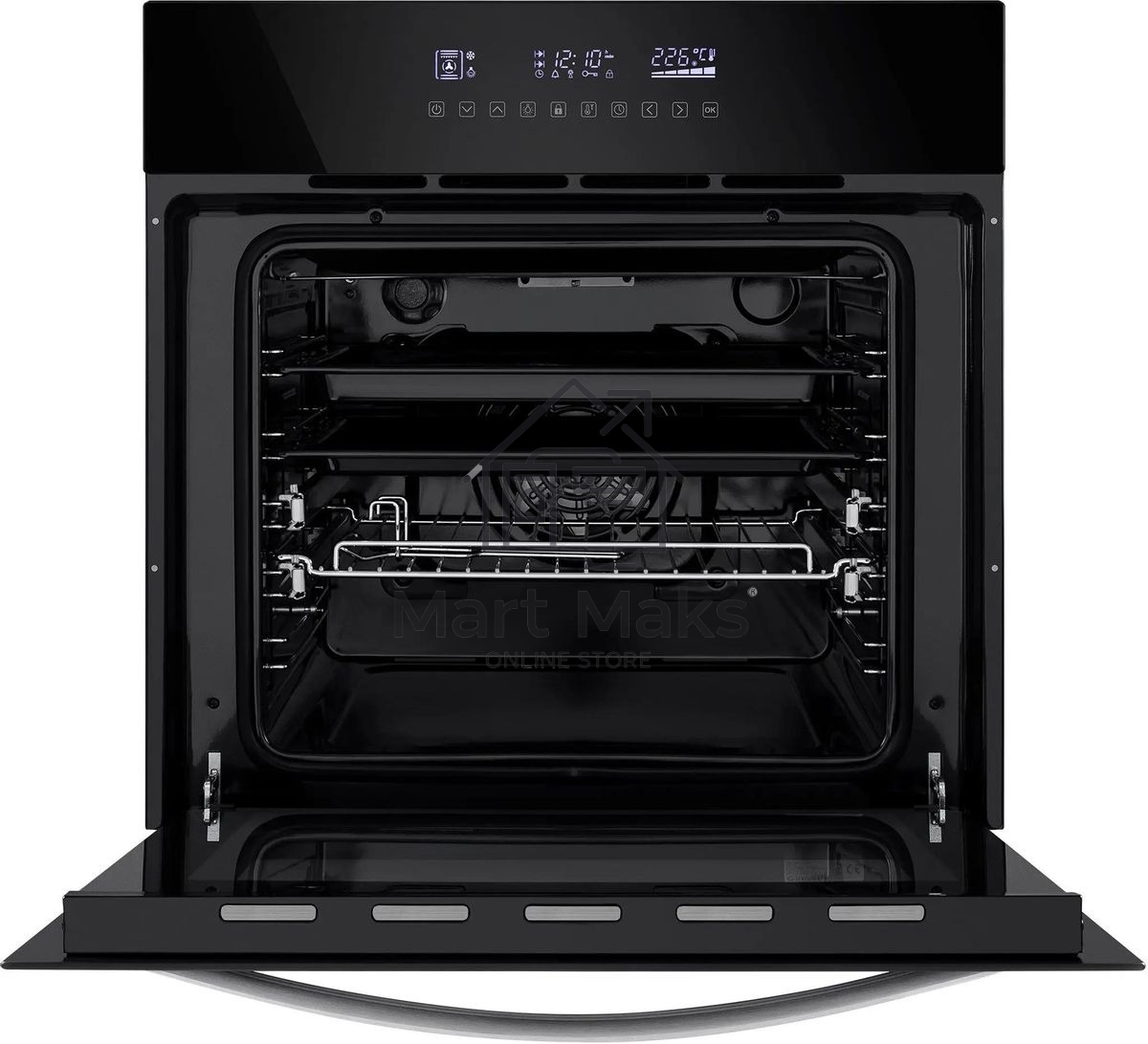 Шкаф духовой электрический Maunfeld EOEH.5811B, встраиваемый, 59л, дверца с 2 стеклами, черный