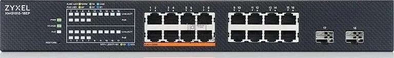 Коммутатор Zyxel NebulaFlex XMG1915-18EP-EU0101F 16x2.5Гбит/с 2SFP+ 8PoE++ 180W управляемый