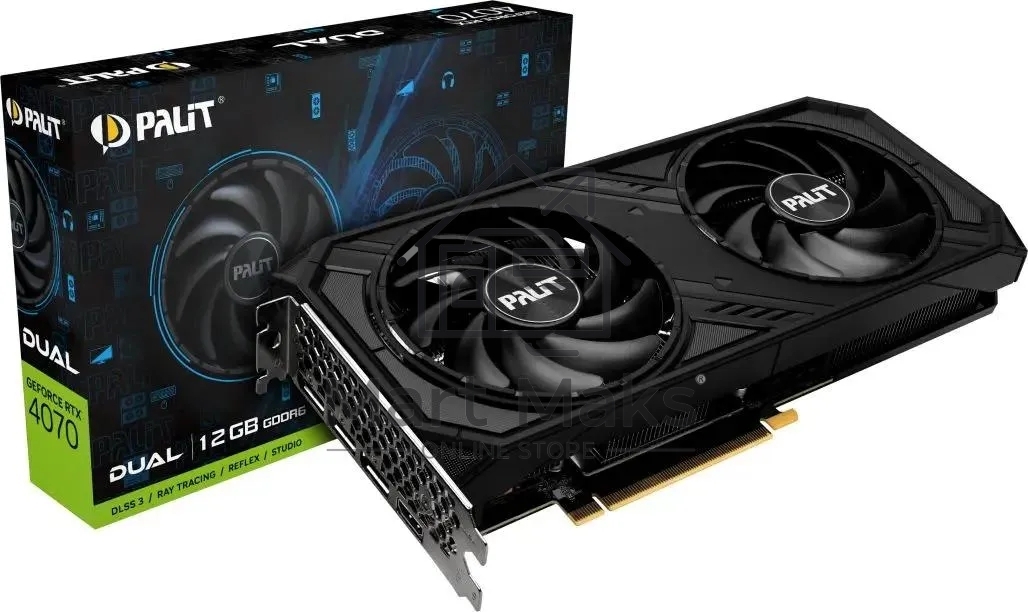 Видеокарта Palit RTX4070 DUAL NVIDIA GeForce RTX 4070 12Gb 192bit GDDR6 1920/20000 HDMIx1 DPx3 HDCP Ret