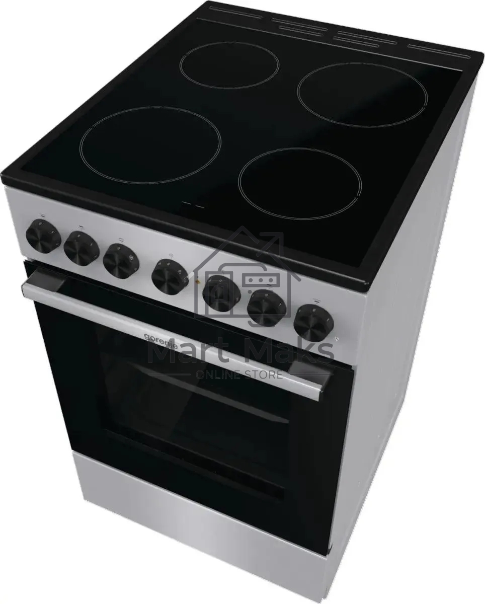 Плита электрическая Gorenje GEC5B20SG серый, конфорок 4 электрических, духовка 68 л, 50 см x 85 см x 59.4 см