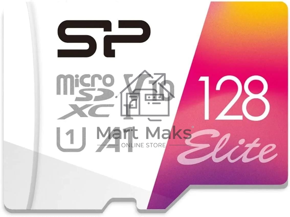 Флеш карта microSD 128GB Silicon Power Elite A1 microSDXC Class 10 UHS-I U3 100 Mb/s (SD адаптер)