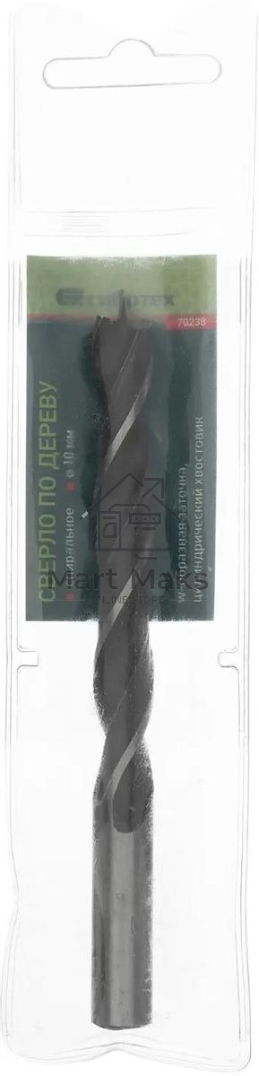 Сверло по дереву Сибртех, 10 мм, цилиндрический хвостовик
