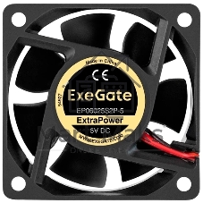 Вентилятор корпусной ExeGate EP06025S2P-5, 60 мм, 4800 об/мин, 33 дБ, 2 pin, без подсветки