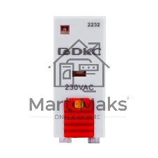 Реле миниатюрное промышленное, 1CO, ком. ток 12А, AgSnO2, напряжение 230V AC, опция: тест-кнопка+светодиод