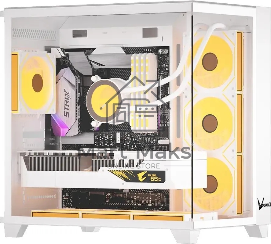 Компьютерный корпус Aerocool / Formula Crystal Z9 белый без БП ATX 7x120mm 2xUSB3.0 audio bott PSU