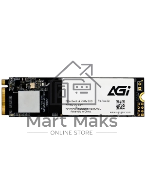 Накопитель SSD AGI AI298, 4Tb, PCIe 3.0 x4, M.2 2280, NVMe, R/W 2400/1800