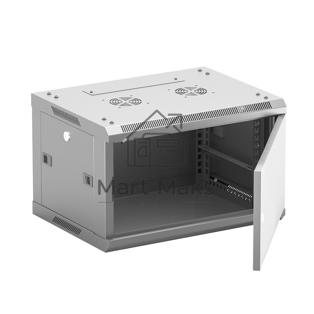 Шкаф телекоммуникационный настенный NEOMAX 6U (600х350), металлическая дверь, замок-ключ (3 шт), разборный, цвет серый (1 коробка) NCB-WM6U-6035MK3-100-GY