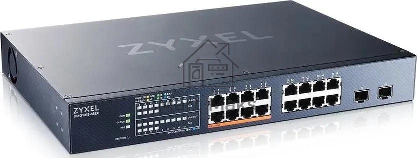 Коммутатор Zyxel NebulaFlex XMG1915-18EP-EU0101F 16x2.5Гбит/с 2SFP+ 8PoE++ 180W управляемый