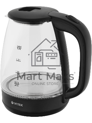 Чайник электрический Vitek VT-7004 1.8л. 1850Вт разноцветный корпус: стекло/пластик