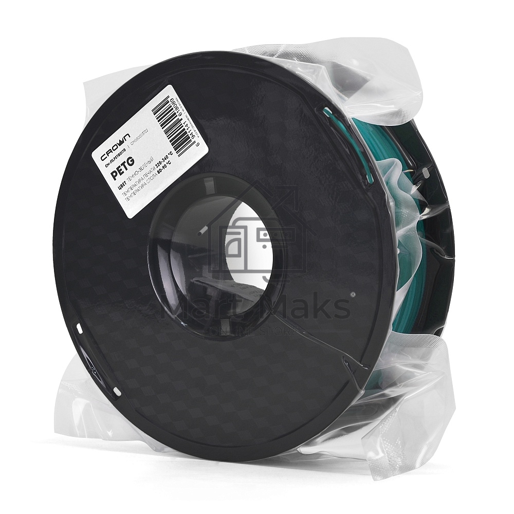 Филамент Crown Micro CM-FILPETG017G PETG 1.75 1кг тёмно-зелёный
