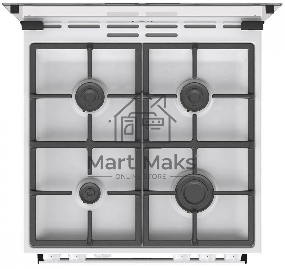 Плита газовая Gorenje GG6A11WF белый, конфорок 4 газовых, духовка 72 л, 60 см x 85 см x 60 см