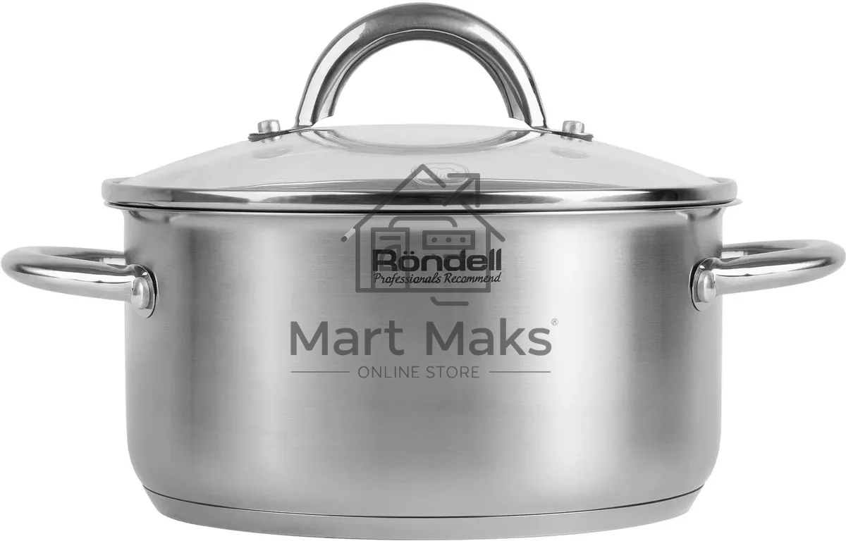 Кастрюля Rondell Point RDS-1310 2 л. d=18 см с крышкой, нержавеющая сталь 18/10