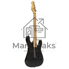 Электрогитара STAGG SEM-ONE H BK 6-ти струнная, корпус красное дерево, гриф клен, накладка клен, 24 лада, звукосниматели 2х хамбакера, регуляторы 1x громкости, 1x тона, колки литые черные, бридж фиксированный со струнами сквозь корпус, цвет черный