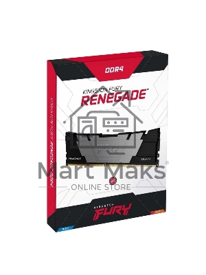 Оперативная память Kingston Fury Renegade Black, DDR4, 8GB (1x8GB), 3600MHz, CL16, DIMM, с радиатором, черный