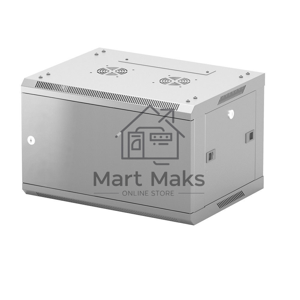 Шкаф телекоммуникационный настенный NEOMAX 6U (600х350), металлическая дверь, замок-ключ (3 шт), разборный, цвет серый (1 коробка) NCB-WM6U-6035MK3-100-GY