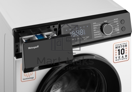 Стиральная машина Weissgauff WM 45127 Inverter Steam Touch белая, загрузка фронтальная 7кг, 1200 об/мин., класс: A+++