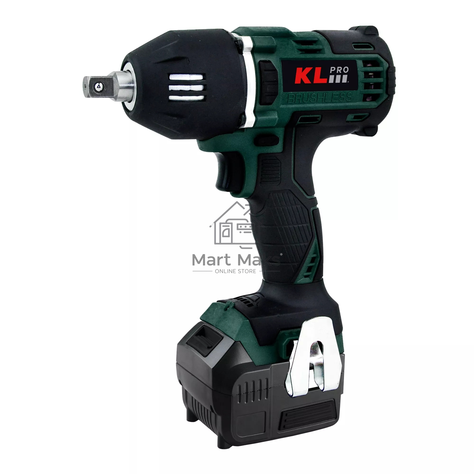 Профессиональный бесщеточный гайковерт аккумуляторный KLPRO KLSS18BH-20 (18В, Li-ion-2шт, 2.0А·ч, 400Нм, 2 скорости, подсветка,З/У,в кейсе)