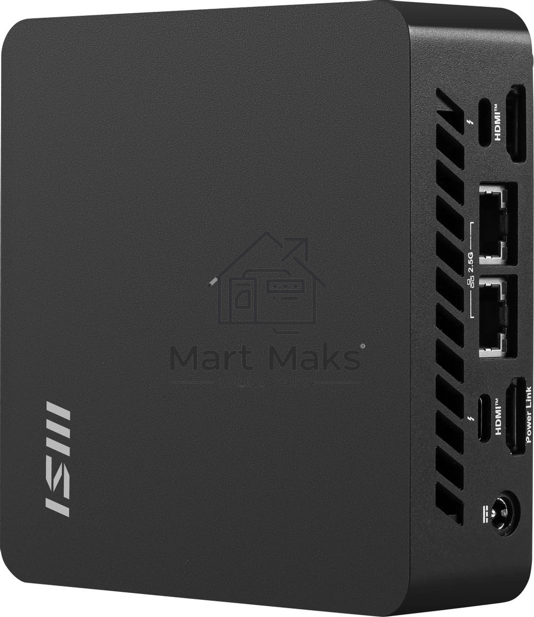 Мини ПК MSI Cubi NUC AI 1UMG-064XRU Core Ultra 7 155H (1.4) 16Gb SSD 1Tb Graphics CR без ОС 2xGbitEth WiFi BT 120W черный (9S6-B20911-065)