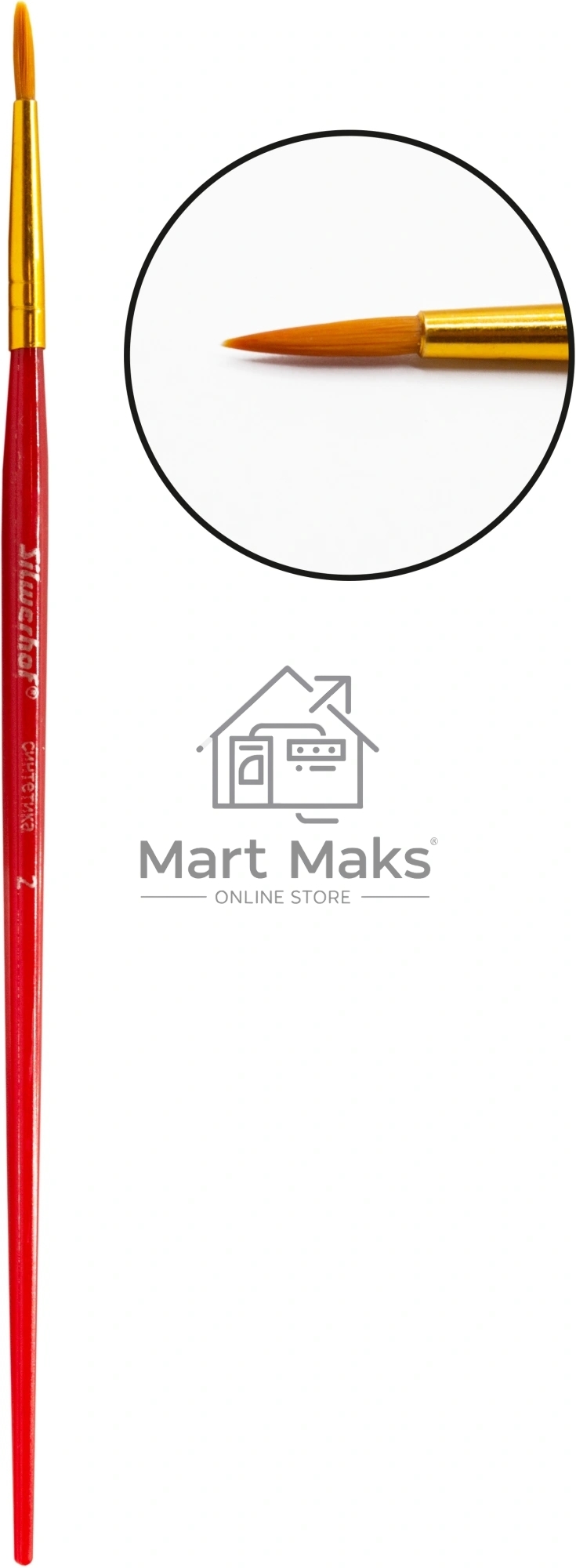 Набор кистей Silwerhof Color (набор 10шт) синтетика круглая №2,3 / плоская №3,6,7,12 / овальная №3,10