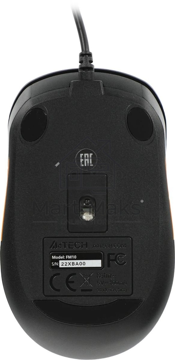 Комплект клавиатура+мышь A4Tech FStyler F1010 проводной, USB, 1600 DPI, чёрный/оранжевый