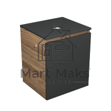 Тумба Bau Dream Blackwood 50 графит, раковина BAU Nimb 51х41 белая, смеситель Hotel Dream Black, нерж. сталь, черный