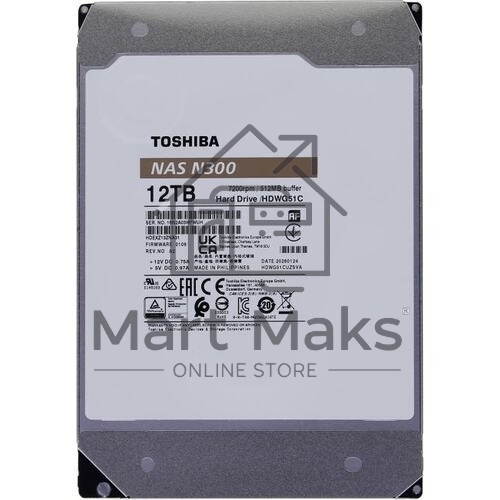 Жесткий диск HDD Toshiba N300 12Tb 7200rpm SATA 512Mb 3.5