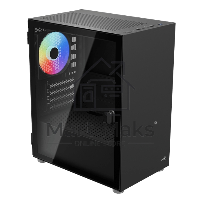 Компьютерный корпус Aerocool / Formula CS-111-G-BK-v1 (mATX, 0.5mm, стекло, USB3.0 x1, USB2.0 x2, 1x 12cm Black Fan)